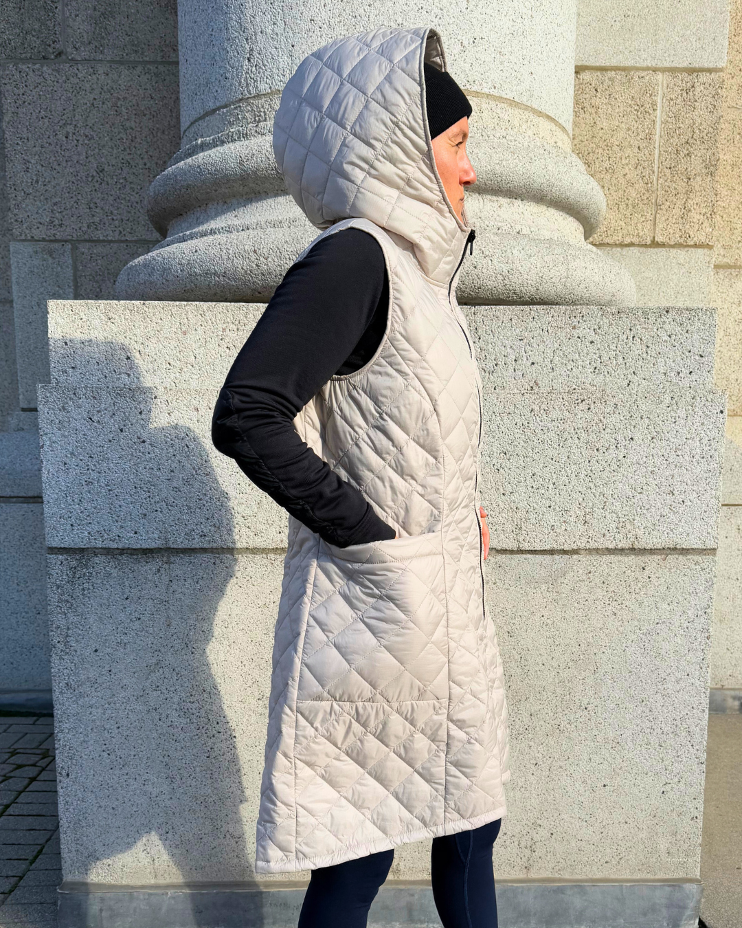 Long Full Zip Hooded Vest-Buttcoats