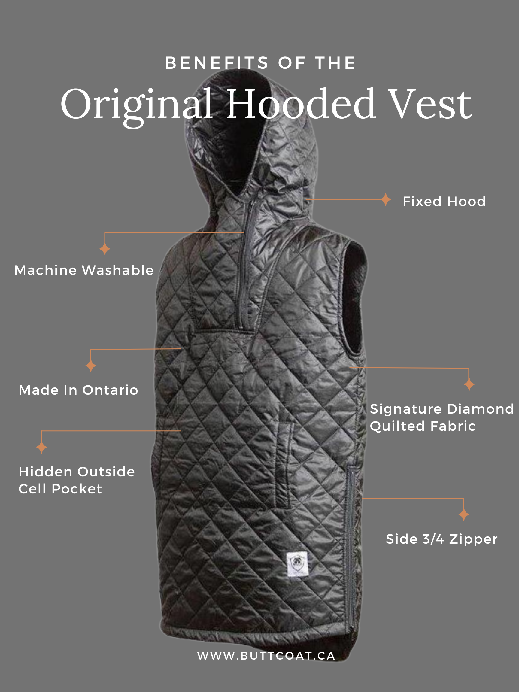 Original Hooded Vest Sale-Buttcoats